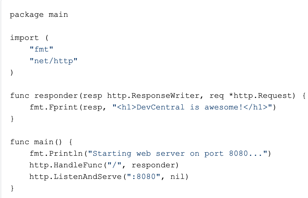 Go in Plain English: Creating your First WebServer | DevCentral