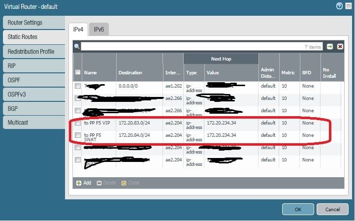 Setting static route for both VIPs and SNAT to Self IP | DevCentral