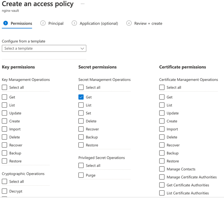 Azure Key Vault Access Policy