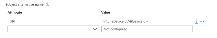 Note:  If you use the Microsoft recommended default identifier IntuneDeviceId://  in the Subject Alternative Name field in Intune, then the Variable Assign action is not required in the access policy.