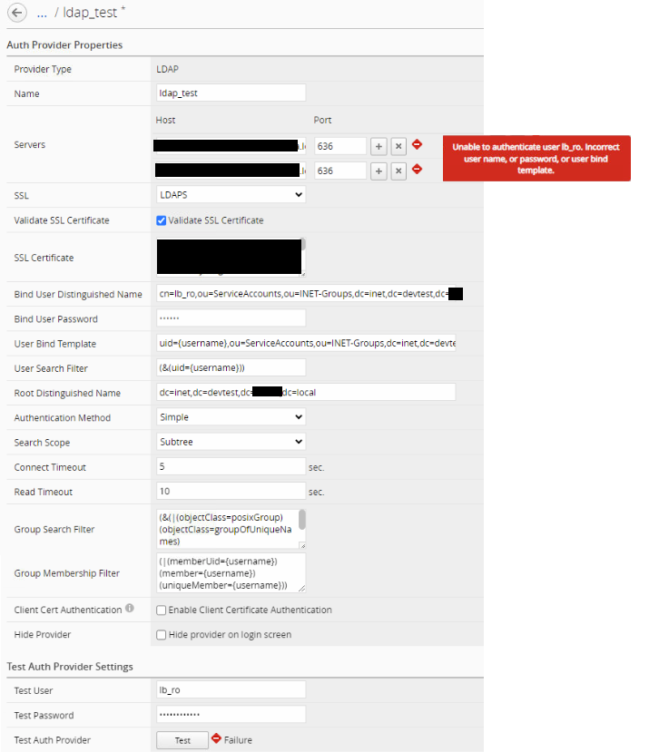 Big-IQ remote authentication GUI configuration